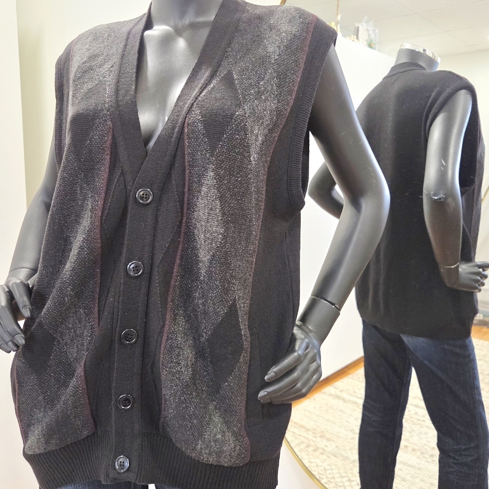 Vintage Gran Sasso Argyle Knit Vest – L (Ungendered)